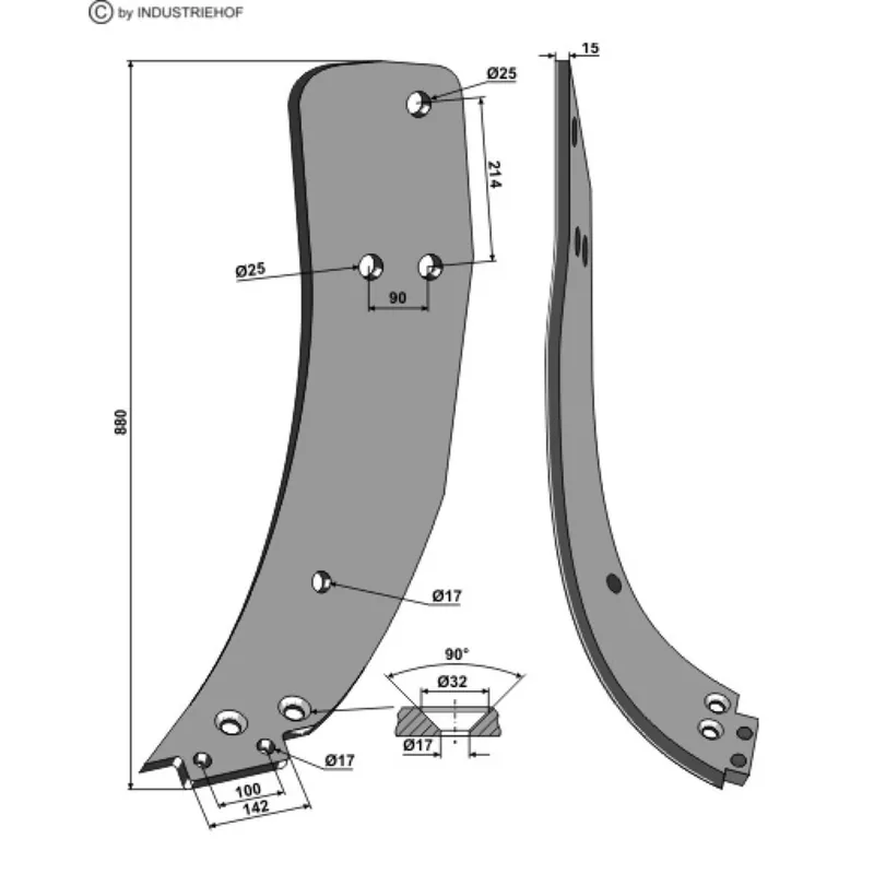 Nouvel Arrivage Lame LAM706NM 880mm pour dent Durou gauche