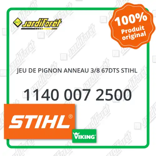 Jeu de pignon anneau 3/8 67dts STIHL - 1140 007 2500 Usine Directe