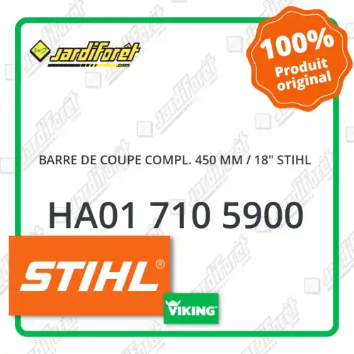 Satisfait Ou Remboursé Barre de coupe compl. 450 mm / 18" STIHL - HA01 710 5900