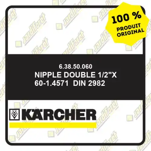 Dernier Modèle Nipple double 1/2"X 60-1.4571 DIN 2982 Karcher 63850060