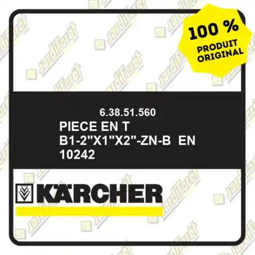 Nouveauté Piece en T B1-2"x1"x2"-ZN-B EN 10242 Karcher 63851560