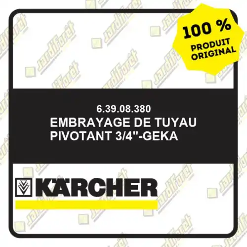 Embrayage de tuyau pivotant 3/4"-GEKA Karcher 63908380 Quantité Limitée
