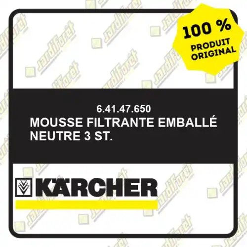 Mousse filtrante emballé neutre 3 St. Karcher 64147650 Offre Du Jour