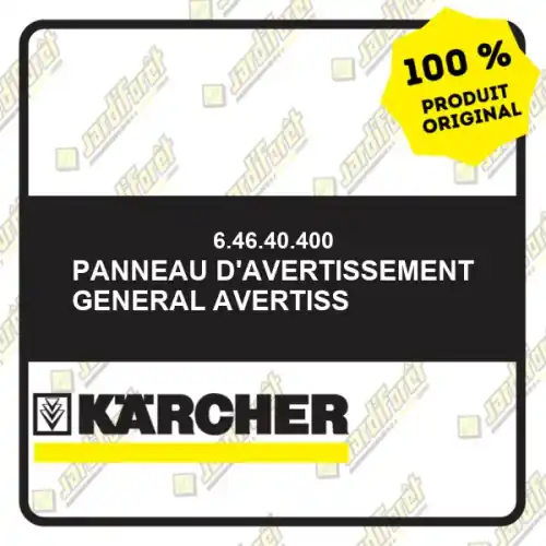 Prix Réduit Panneau d‘avertissement general avertiss Karcher 64640400