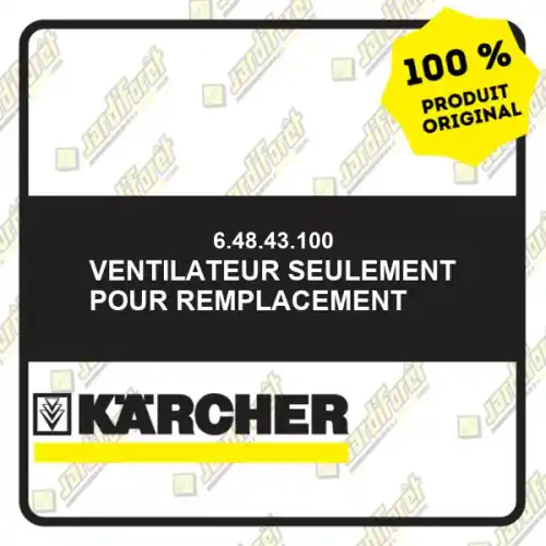 Ventilateur seulement pour remplacement Karcher 64843100 Nouveauté
